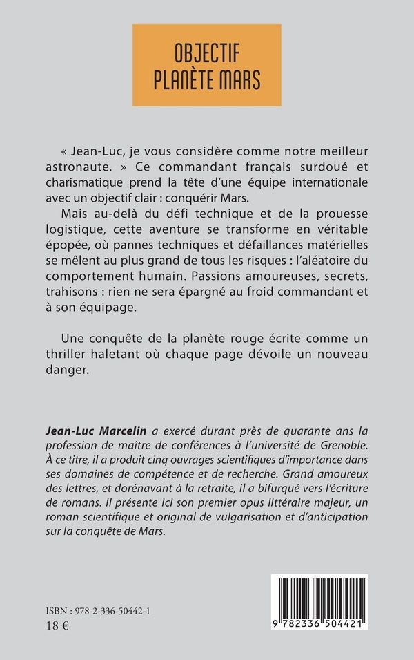 Quatrième de couverture de « OBJECTIF PLANETE MARS »