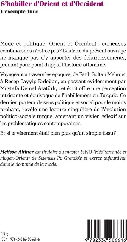 Quatrième de couverture de « SHABILLER DORIENT ET DOCCIDENT - LEXEMPLE TURC »