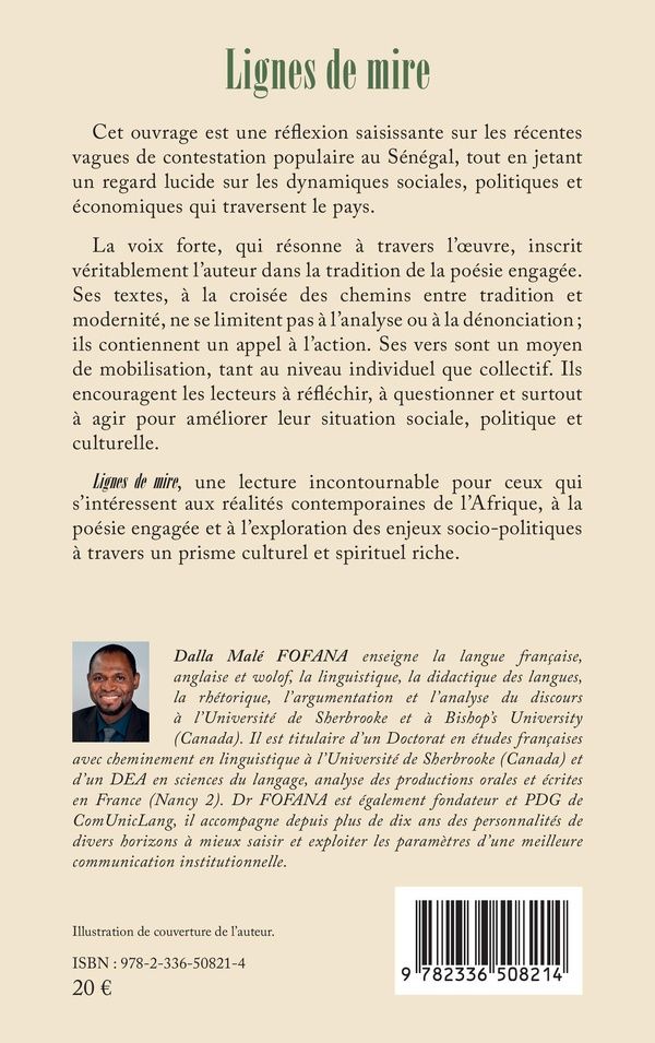 Quatrième de couverture de « Lignes de mire : textes engagés »