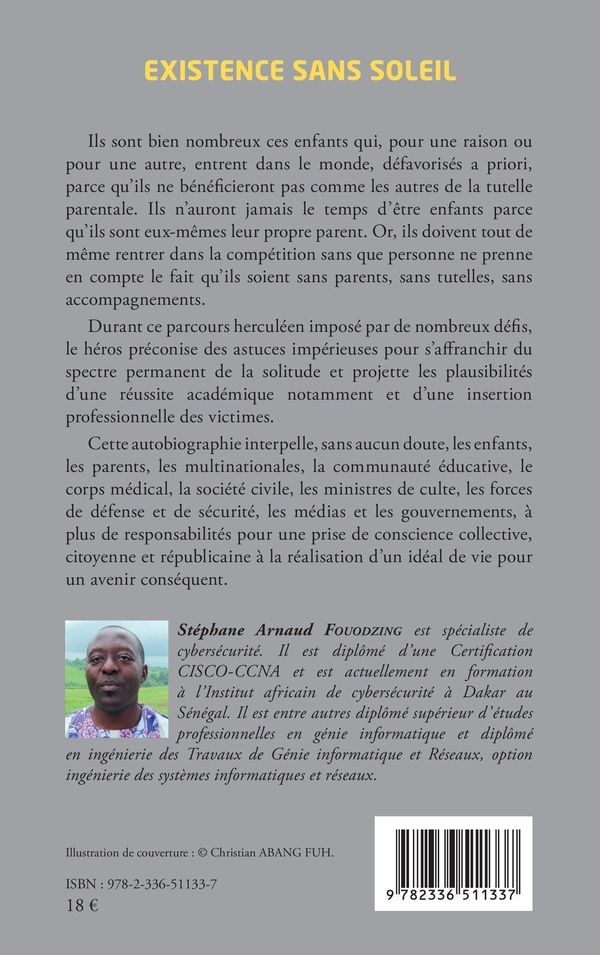 Quatrième de couverture de « Existence sans soleil : récit »