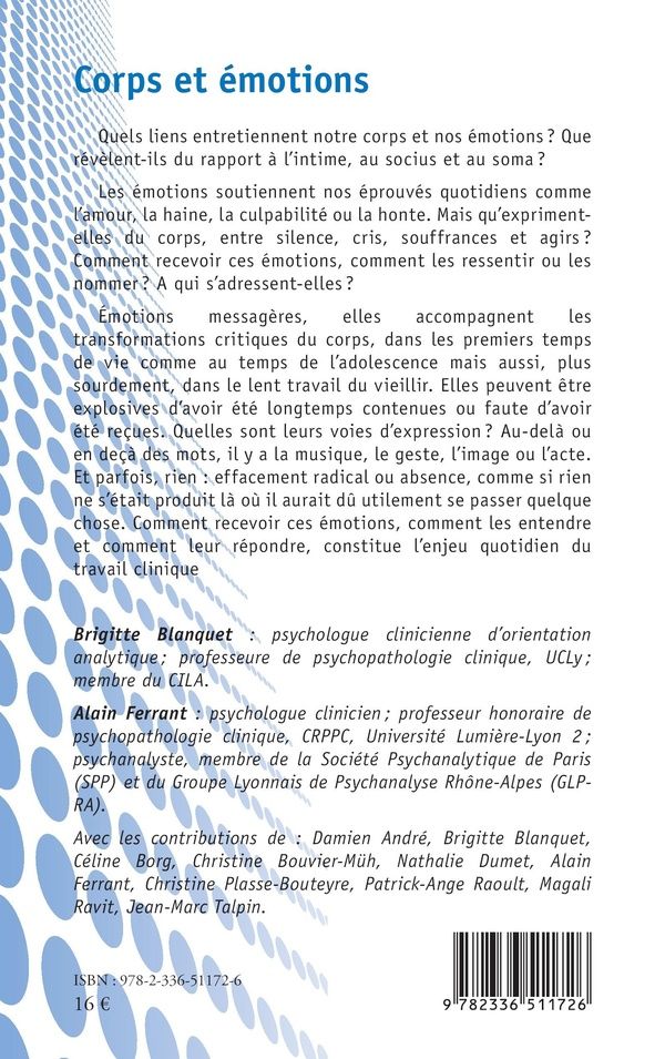 Quatrième de couverture de « Corps et émotions »