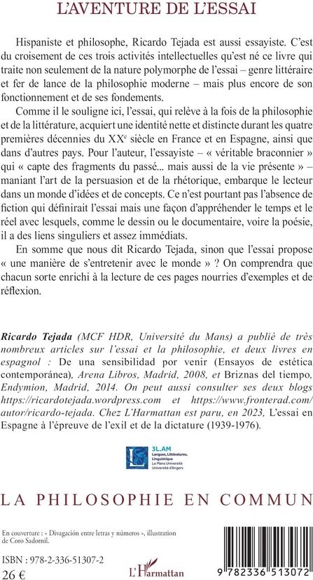 Quatrième de couverture de « L'aventure de l'essai »