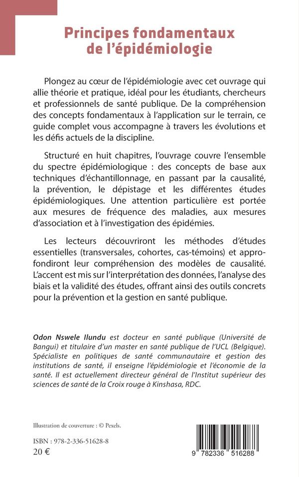 Quatrième de couverture de « Principes fondamentaux de l'épidémiologie : concepts, causalité et pratiques »