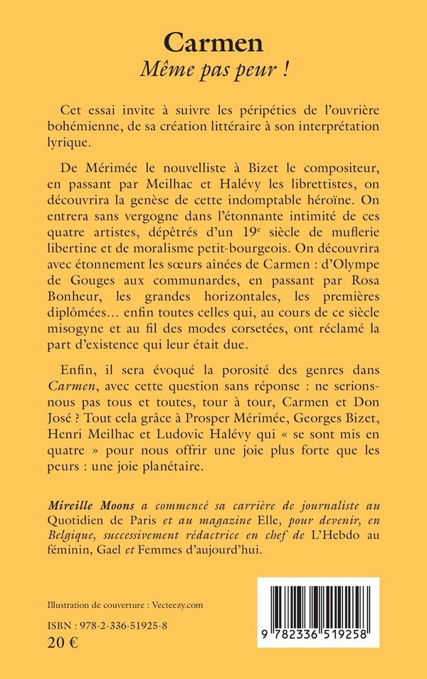 Quatrième de couverture de « Carmen : même pas peur ! »