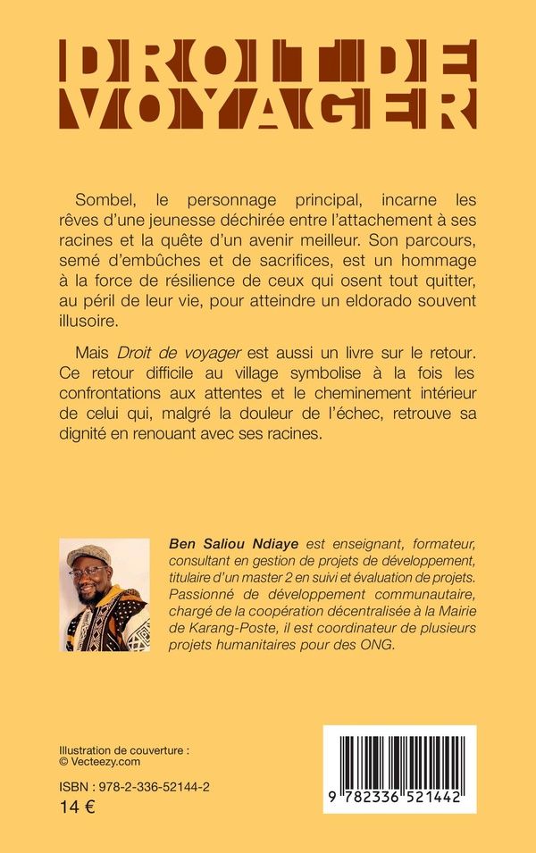 Quatrième de couverture de « Droit de voyager : roman »