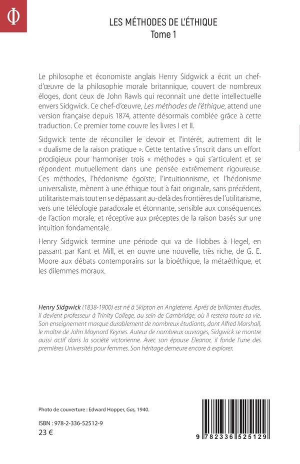 Quatrième de couverture de « Les méthodes de l'éthique »