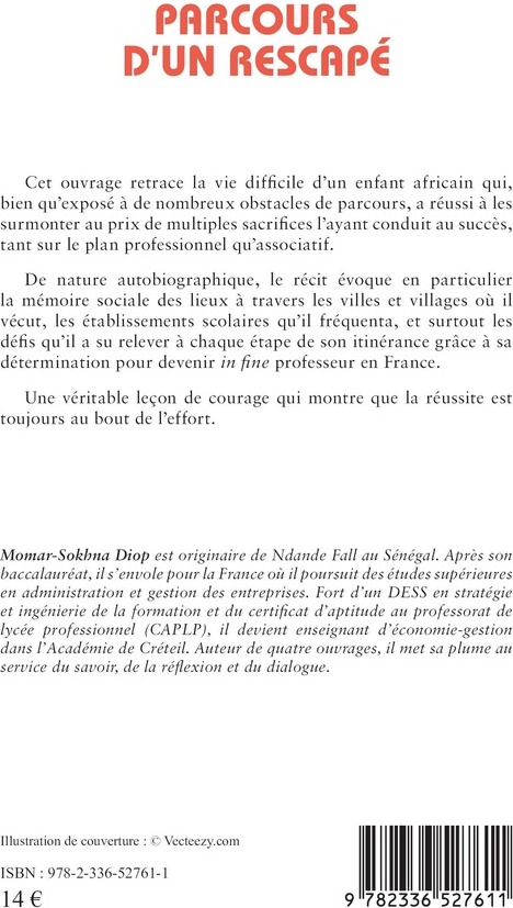 Quatrième de couverture de « Parcours d'un rescapé »