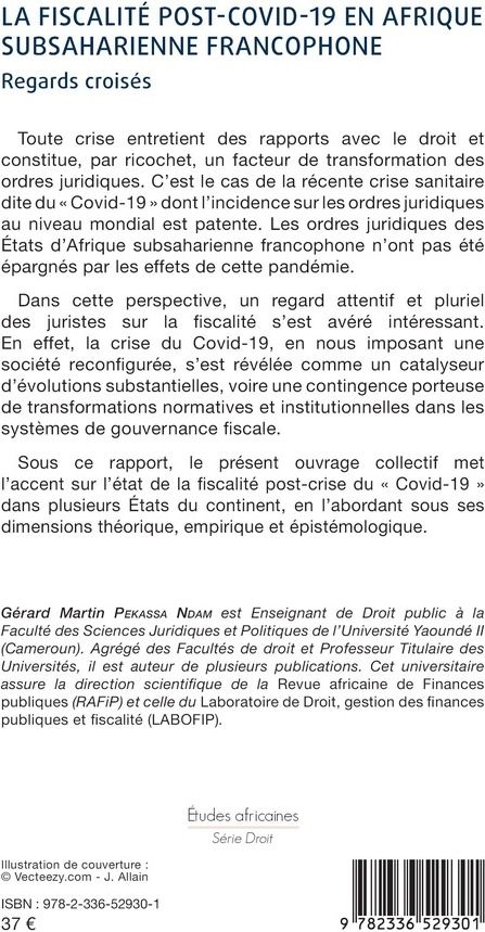 Quatrième de couverture de « La fiscalité post-Covid-19 en Afrique subsaharienne francophone : regards croisés »
