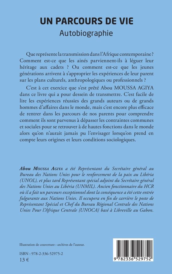 Quatrième de couverture de « Un parcours de vie : autobiographie »