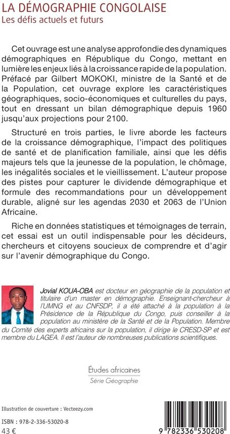 Quatrième de couverture de « La démographie congolaise : les défis actuels et futurs »