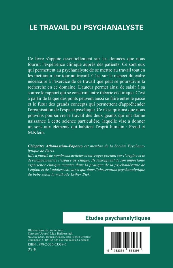 Quatrième de couverture de « Le travail du psychanalyste »