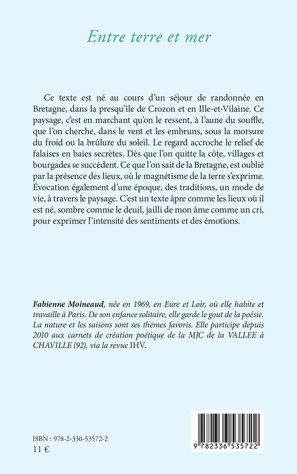Quatrième de couverture de « Entre terre et mer »
