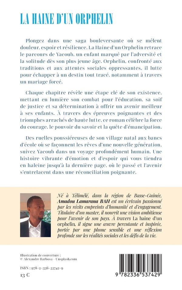 Quatrième de couverture de « La haine d'un orphelin : roman »