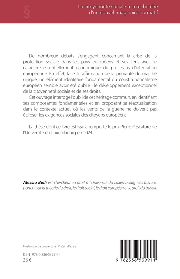 Quatrième de couverture de « La citoyenneté sociale à la recherche d'un nouvel imaginaire normatif : l'héritage oublié »