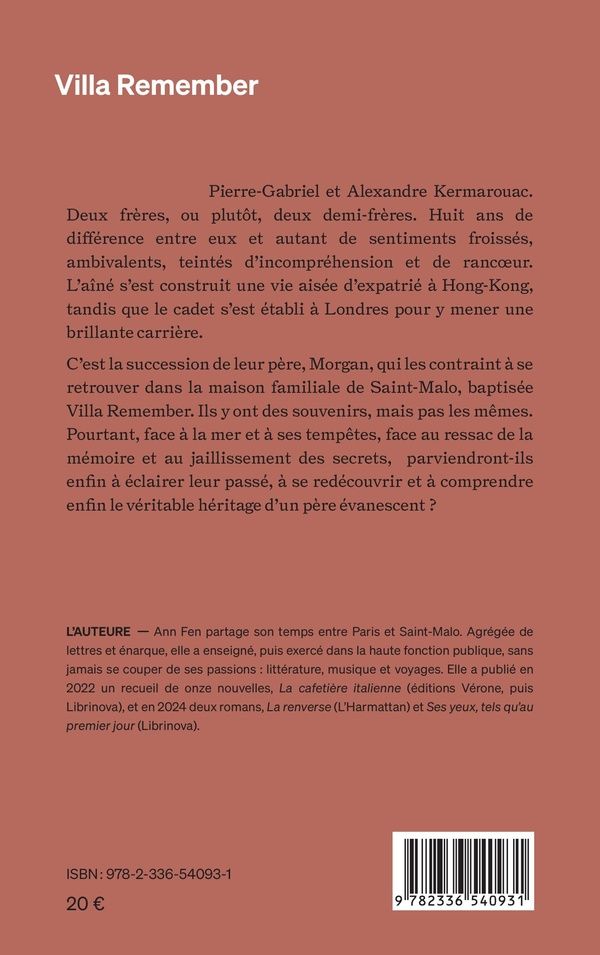 Quatrième de couverture de « Villa Remember : roman »