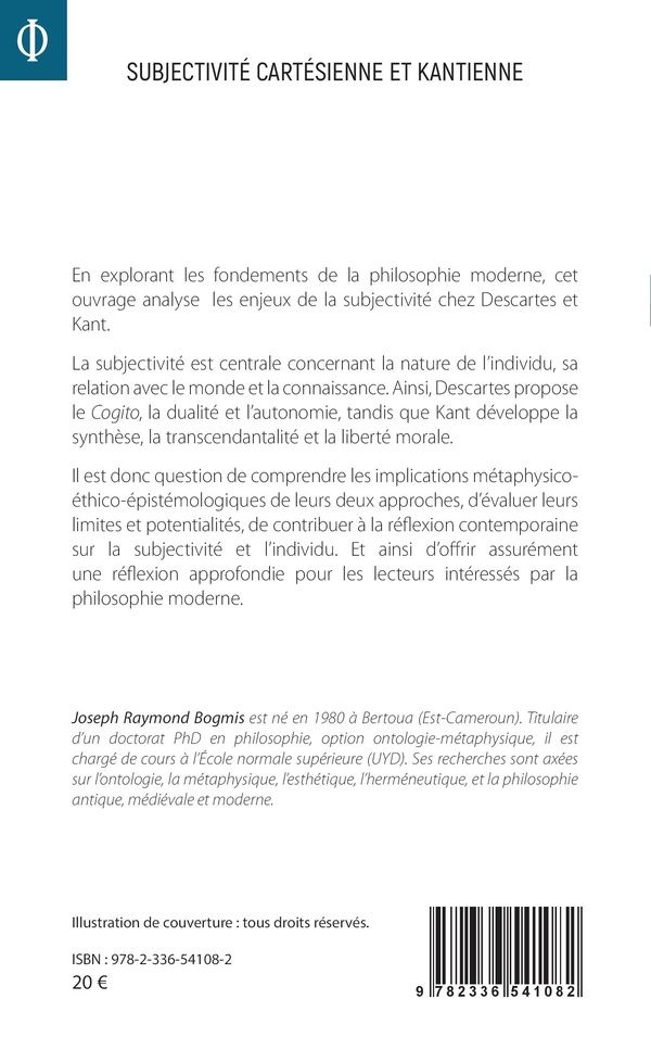 Quatrième de couverture de « Subjectivité cartésienne et kantienne : exploration des fondements de la philosophie moderne »