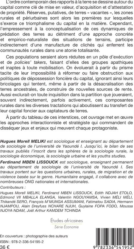 Quatrième de couverture de « Communautés et foncier à l'épreuve du capital au XXIe siècle : dynamiques émergentes en Afrique noire »