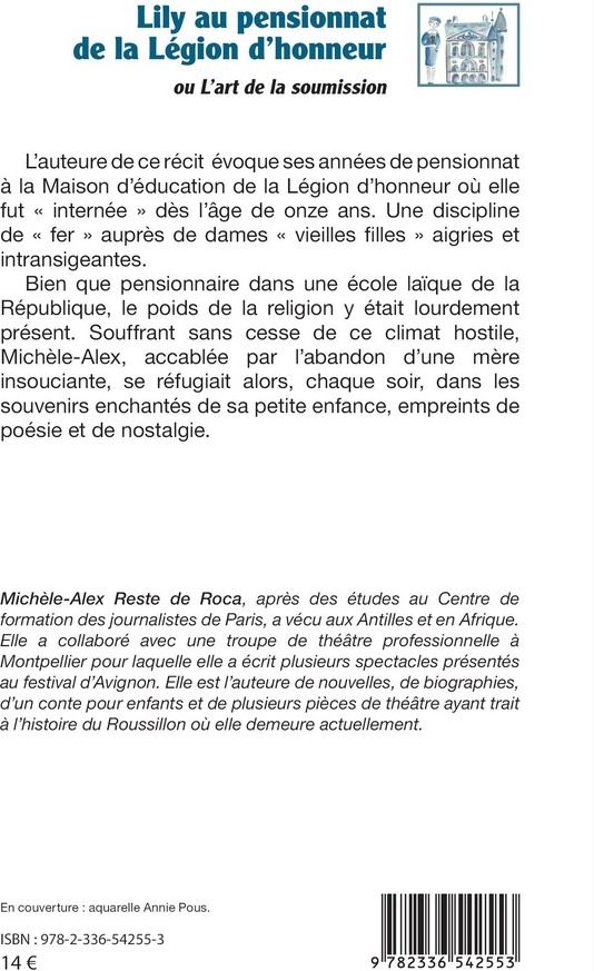 Quatrième de couverture de « Lily au pensionnat de la Légion d'honneur : ou l'art de la soumission »