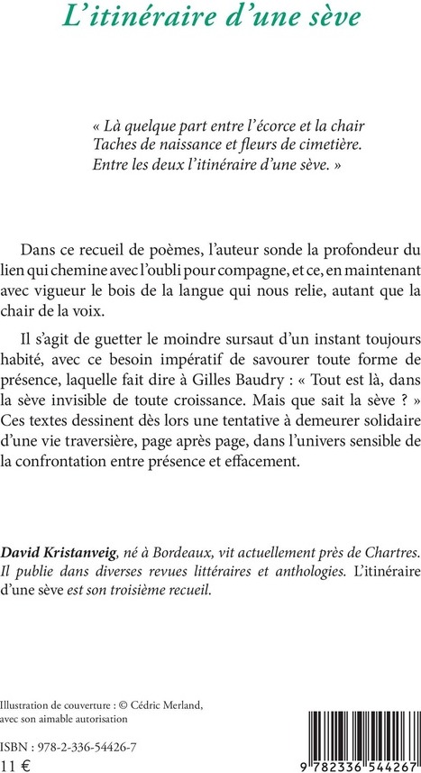 Quatrième de couverture de « L'itinéraire d'une sève »