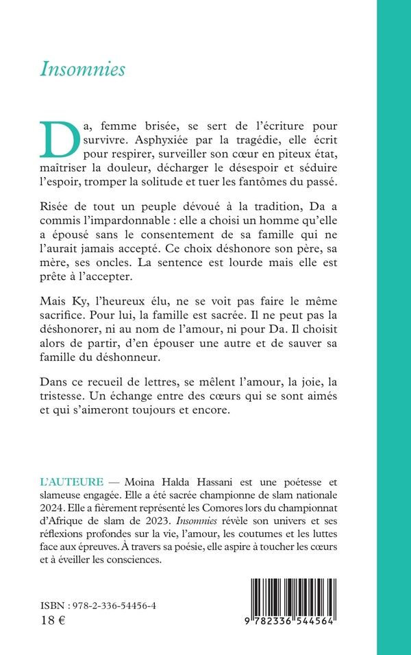 Quatrième de couverture de « Insomnies : roman »