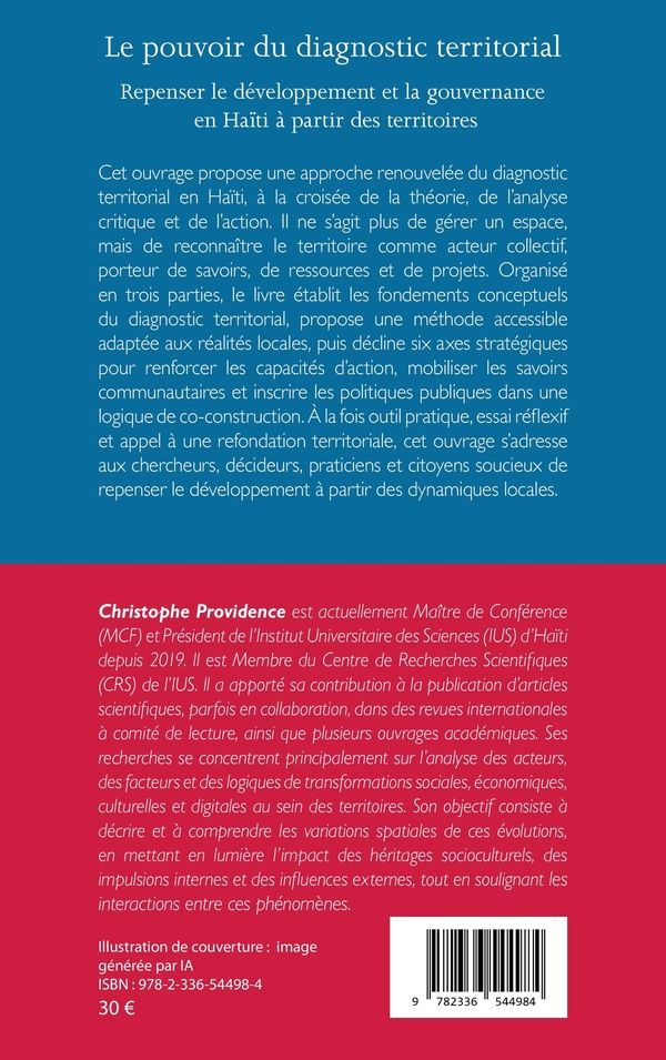 Quatrième de couverture de « Le pouvoir du diagnostic territorial : repenser le développement et la gouvernance en Haïti à partir des territoires »