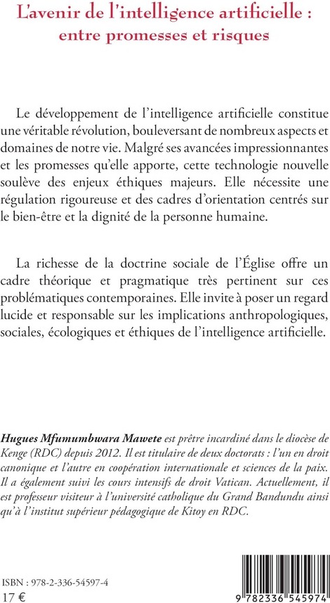 Quatrième de couverture de « L'avenir de l'intelligence artificielle : entre promesses et risques »