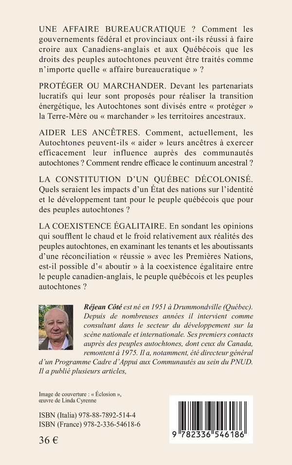 Quatrième de couverture de « Les embarrassantes réalités sur les peuples autochtones du Canada que nous refusons de voir : essai critique »