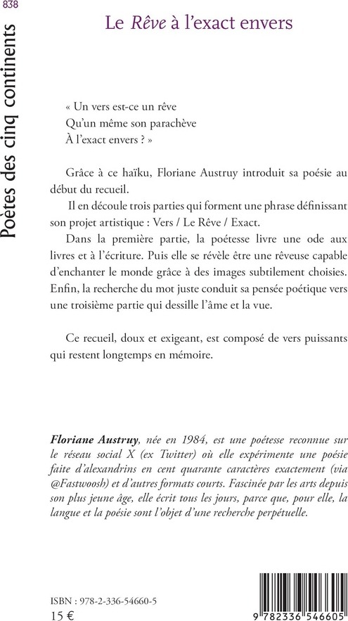 Quatrième de couverture de « Le rêve à l'exact envers »