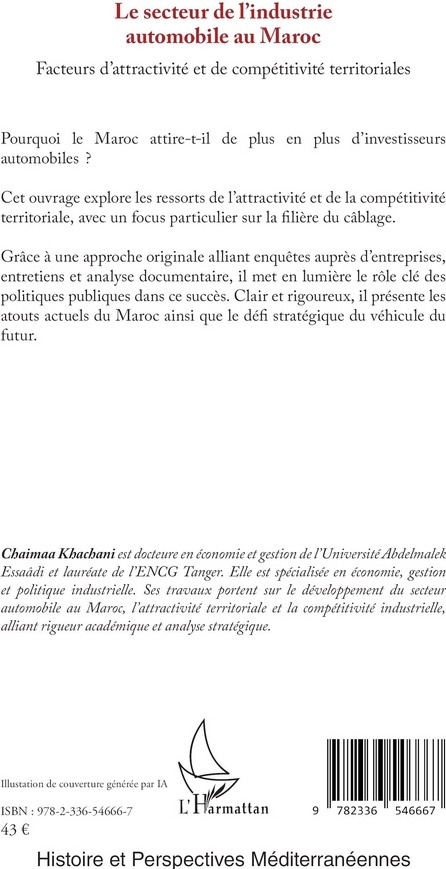 Quatrième de couverture de « Le secteur de l'industrie automobile au Maroc : facteurs d'attractivité et de compétitivité territoriales »