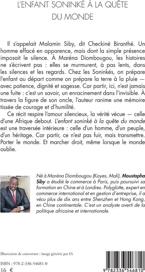 Quatrième de couverture de « L'enfant soninké à la quête du monde : récit »