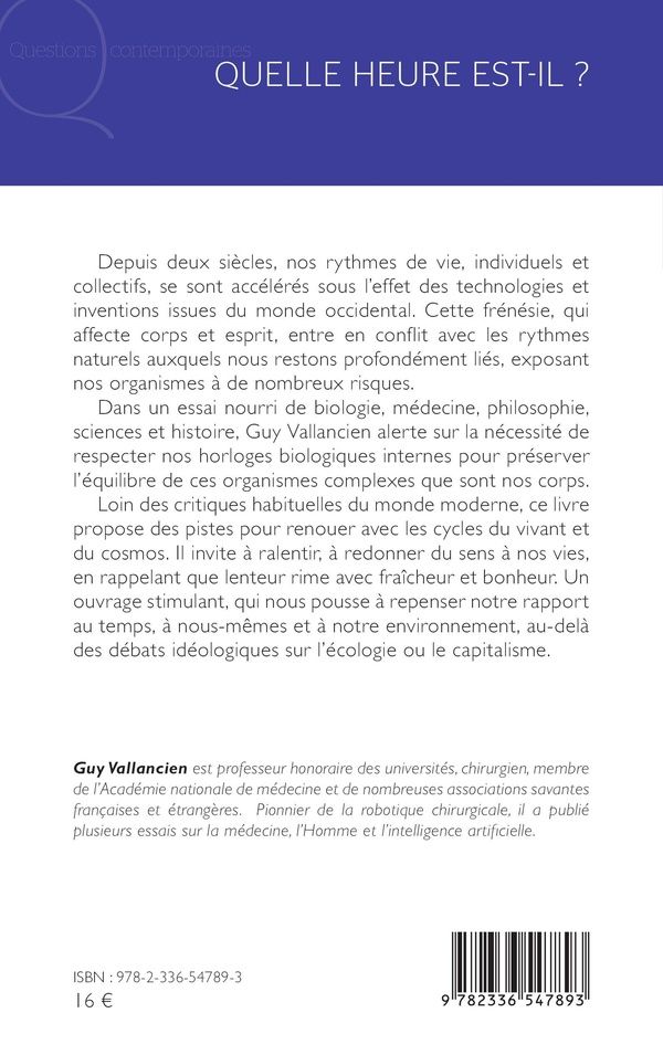 Quatrième de couverture de « Quelle heure est-il ? »