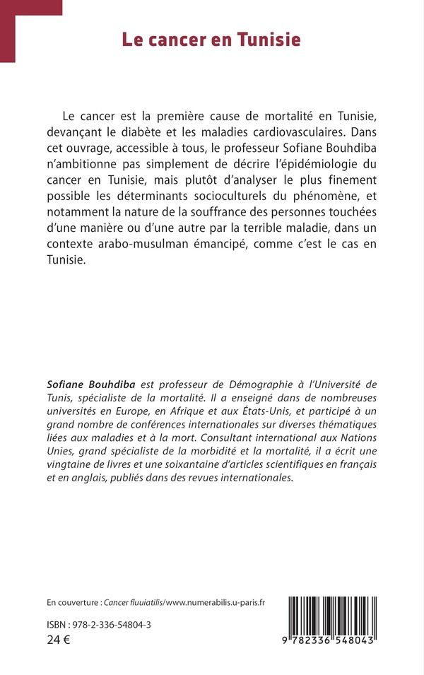 Quatrième de couverture de « Le cancer en Tunisie : une maladie sans nom »