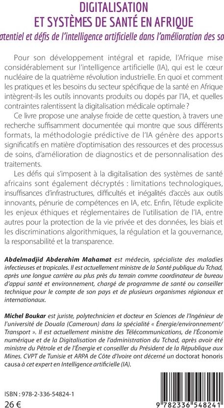 Quatrième de couverture de « Digitalisation et systèmes de santé en Afrique : potentiel et défis de l'intelligence artificielle dans l'amélioration des soins »