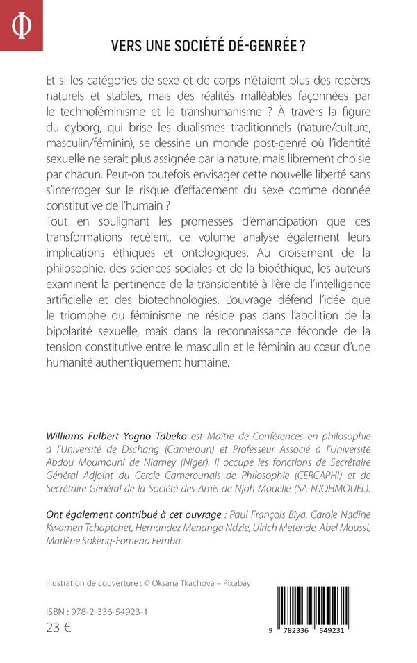 Quatrième de couverture de « Vers une société dé-genrée ? : transhumanisme, corps et émergence de nouvelles identités »