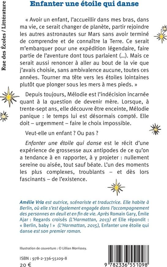 Quatrième de couverture de « Enfanter une étoile qui danse : roman »