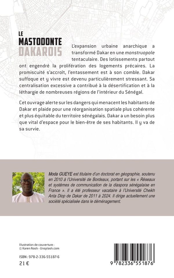 Quatrième de couverture de « Le mastodonte dakarois : Les dangers d une urbanisation anarchique »