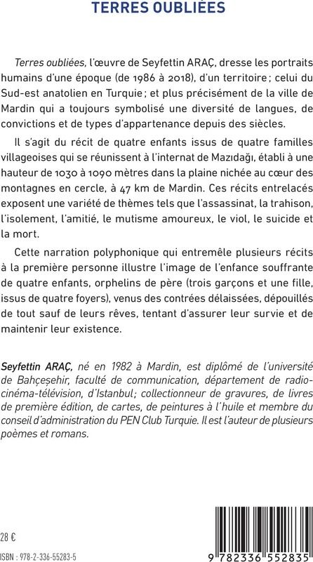 Quatrième de couverture de « Terres oubliées : roman »