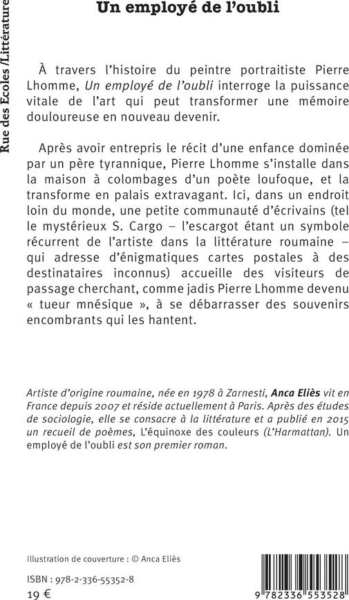 Quatrième de couverture de « Un employé de l'oubli : roman »