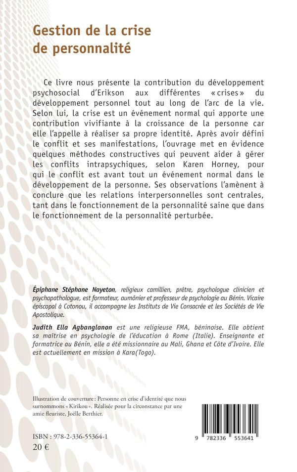 Quatrième de couverture de « Gestion de la crise de personnalité »