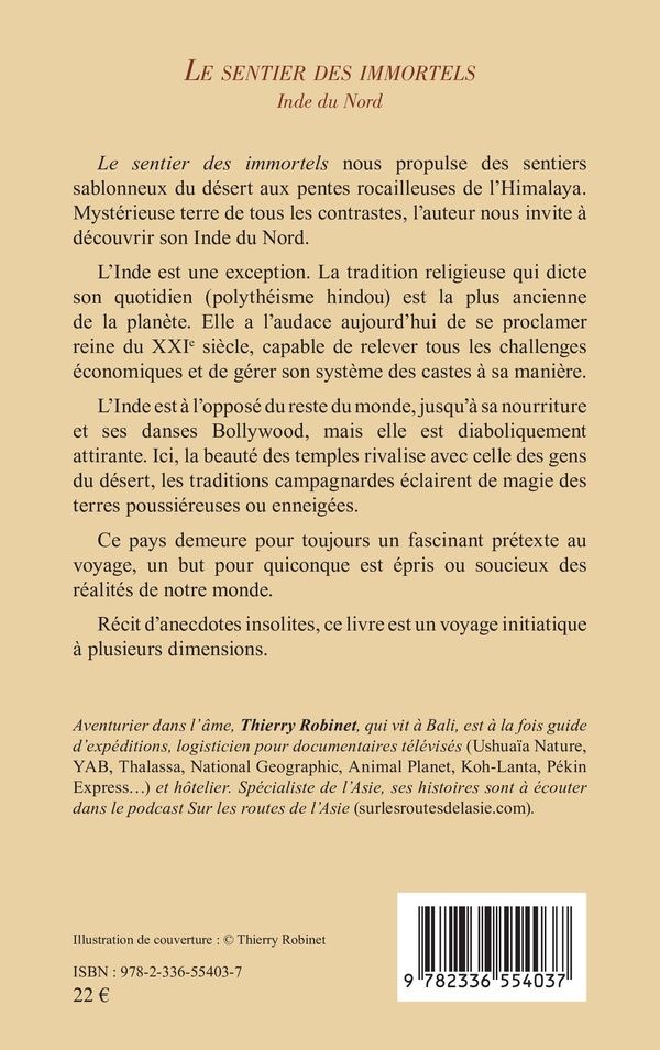 Quatrième de couverture de « Le sentier des immortels : Inde du Nord »