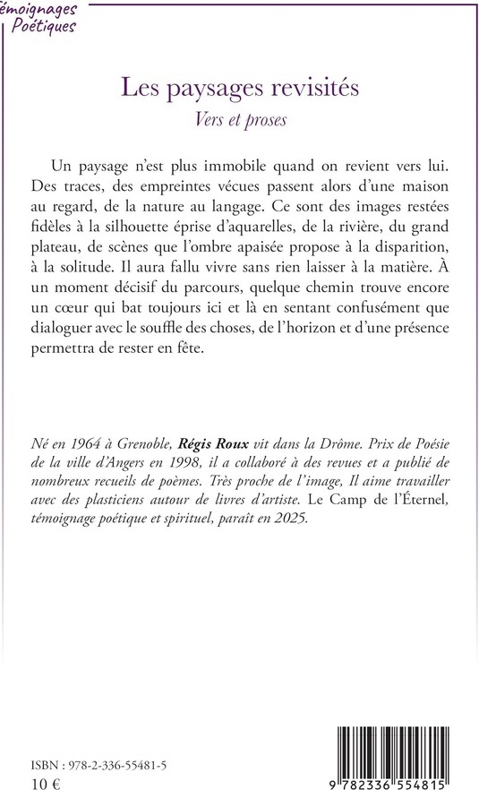 Quatrième de couverture de « Les paysages revisités : vers et proses »