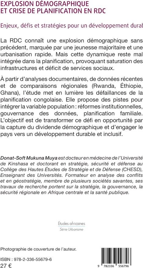 Quatrième de couverture de « Explosion démographique et crise de planification en RDC : enjeux, défis et stratégies pour un développement durable »