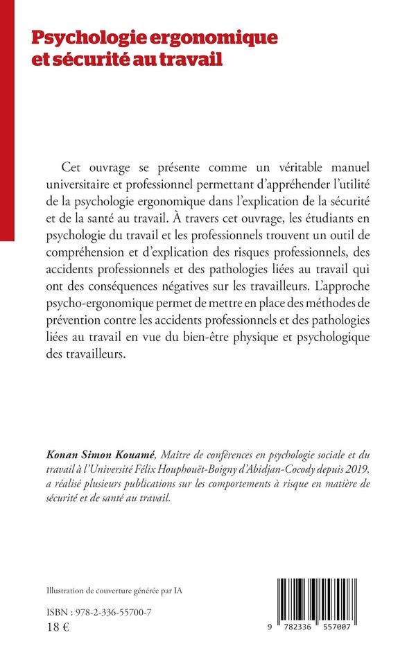 Quatrième de couverture de « Psychologie ergonomique et sécurité au travail »