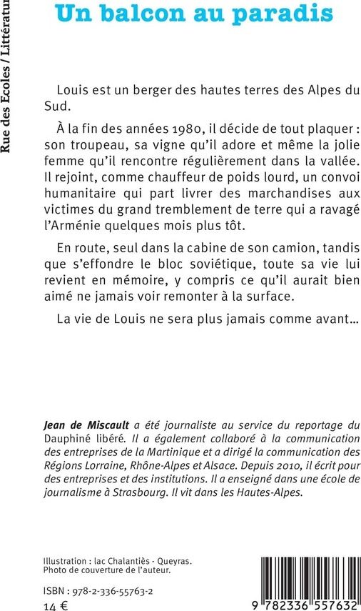 Quatrième de couverture de « Un balcon au paradis : roman »