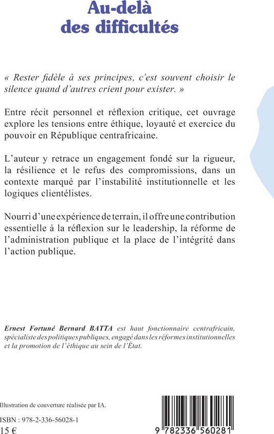 Quatrième de couverture de « Au-delà des difficultés : récit »