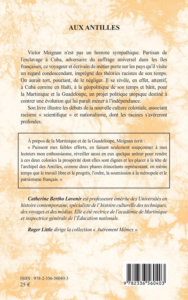 Quatrième de couverture de « Aux Antilles »