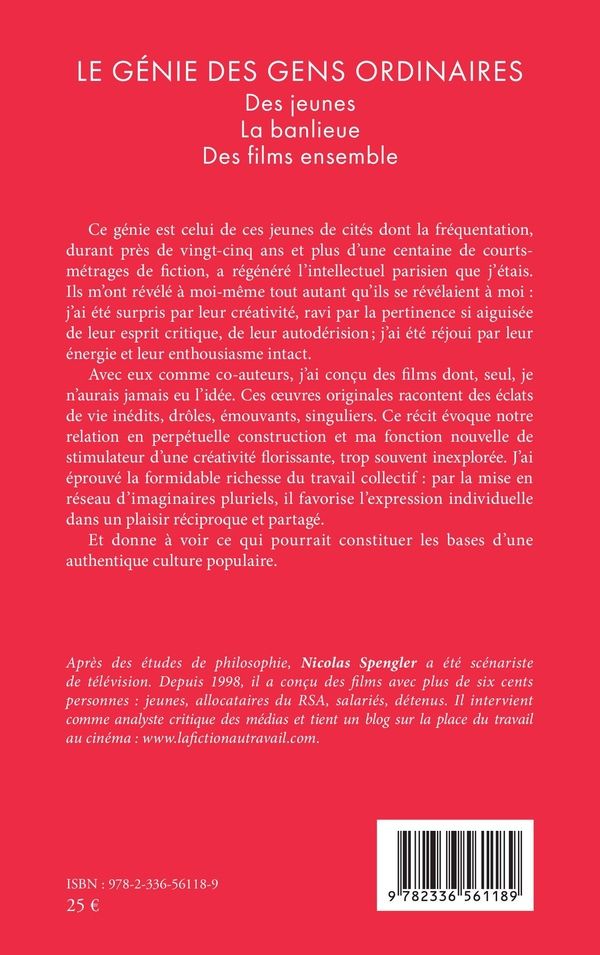 Quatrième de couverture de « Le génie des gens ordinaires : des jeunes, la banlieue, des films ensemble »