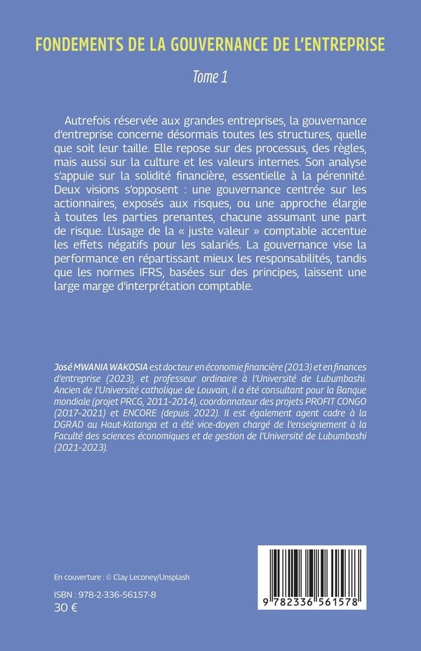 Quatrième de couverture de « Fondements de la gouvernance de l'entreprise : théories, mécanismes de pilotage, multimédias et intelligence artificielle »
