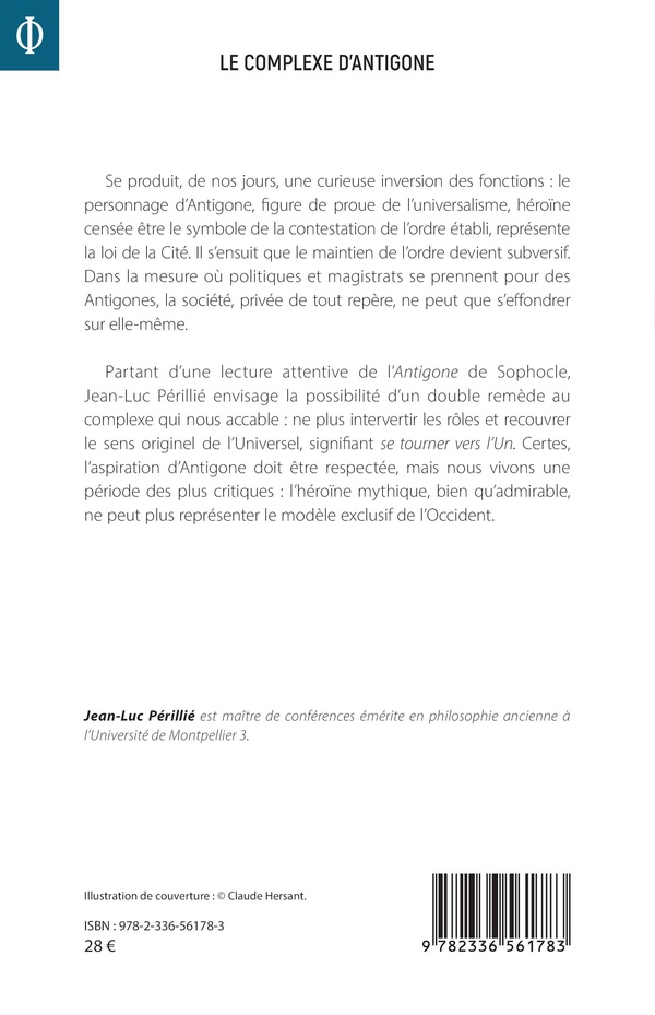 Quatrième de couverture de « Le complexe d'Antigone : origine et fin d'une civilisation »