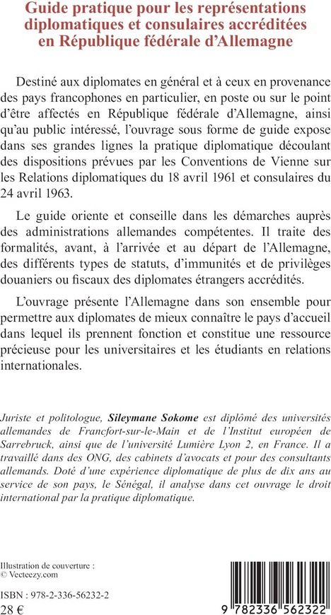 Quatrième de couverture de « Guide pratique pour les représentations diplomatiques et consulaires accréditées en République fédérale d'Allemagne »